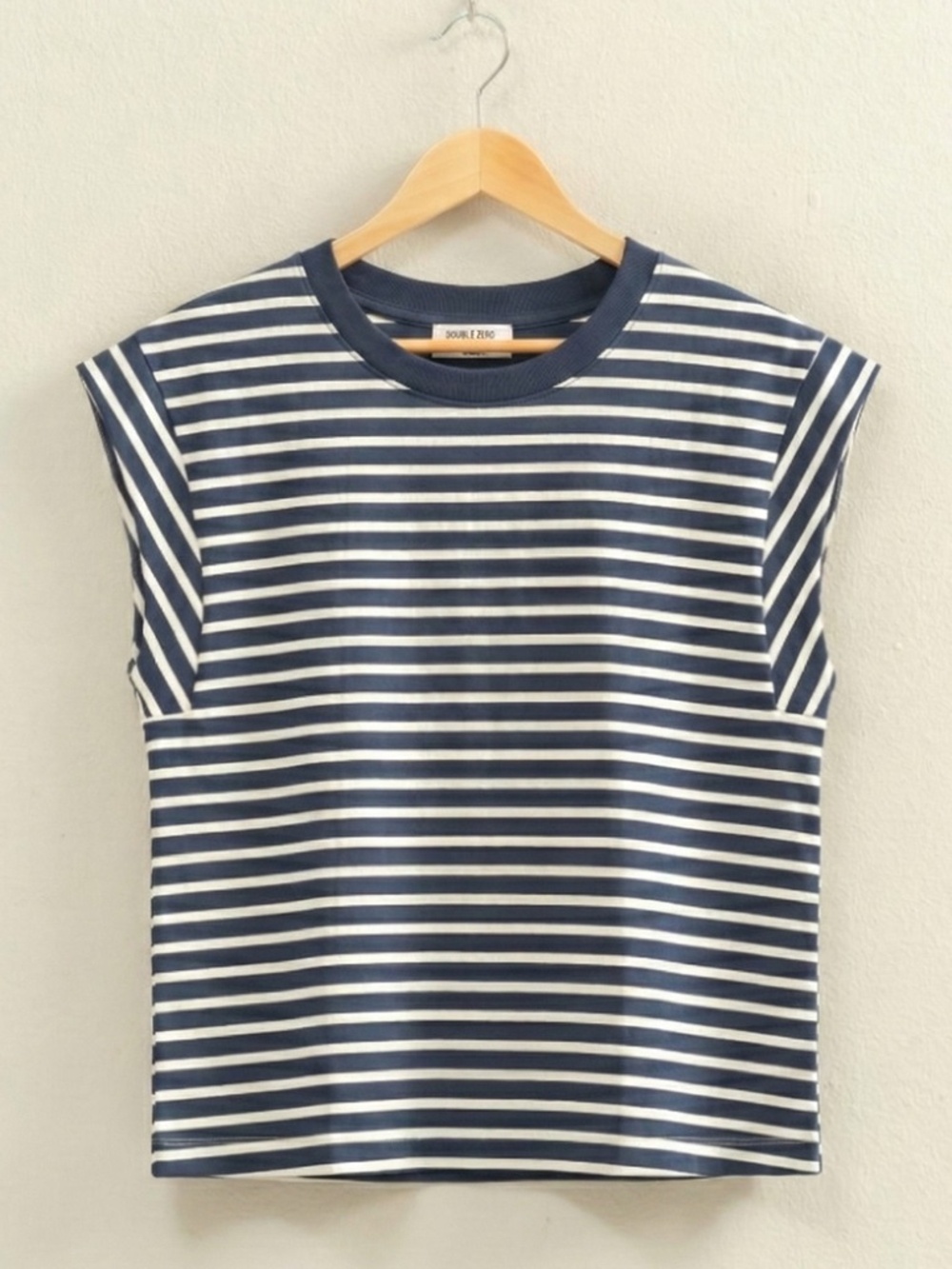314 - Cotton Striped Tee in Navy